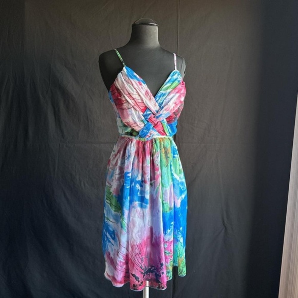 Vintage Style Y2K Multicoloured Pura Vida Floral Midi Flowy Slip on Spring Dress